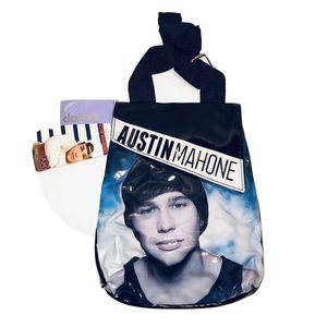 Austin Mahone Purse‎ Womens Passport Crossbody, Black Patent Bag AM Mahomie NWT